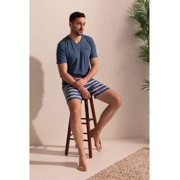 Pijama din amestec de modal cu decolteu in V