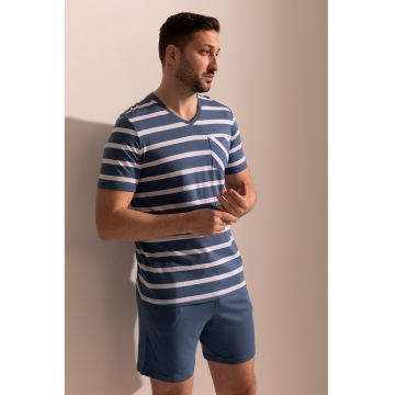 Pijama din amestec de modal cu decolteu in V