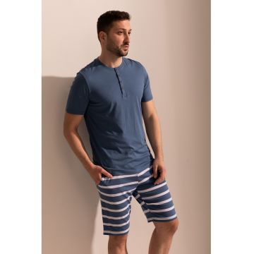 Pijama din amestec de modal cu maneci scrute Garet