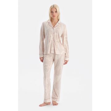 Pijama din amestec de modal cu model