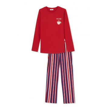 Pijama lunga cu model in dungi