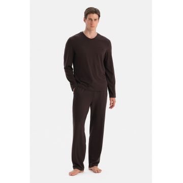 Pijama lunga cu model uni