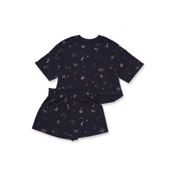 Pijamale de dama  bumbac bleumarin