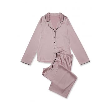 Pijamale de dama  satin roz murdar