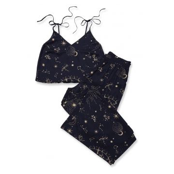 Pijamale de dama  viscoza - bleumarin