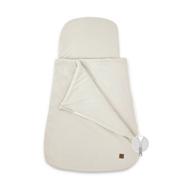 Sac de dormit multifunctional, MimiNu, Pentru patut, landou sau cosulet, Din bumbac interlock, Materiale certificate Oeko Tex Standard 100, Soft Beige