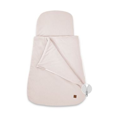 Sac de dormit multifunctional, MimiNu, Pentru patut, landou sau cosulet, Din bumbac interlock, Materiale certificate Oeko Tex Standard 100, Soft Powder Pink