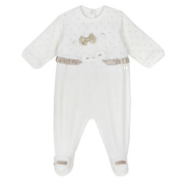 Salopeta bebe Chicco din velur, alb, 02317-63MFCI