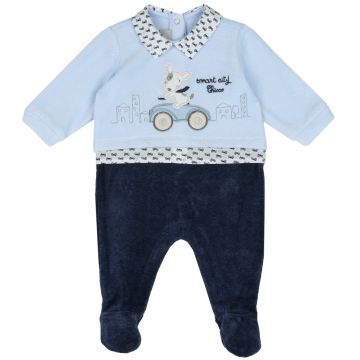 Salopeta bebe Chicco din velur, bleu, 02340-63MFCI