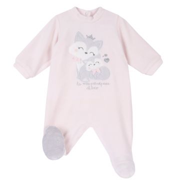 Salopeta bebelusi Chicco din velur, roz, 02789-65MFCI