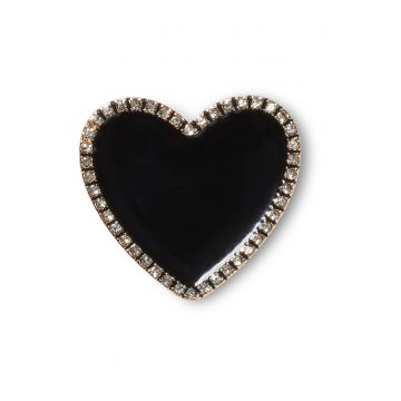 Talisman in forma de inima Jibbitz™ - Auriu/Negru