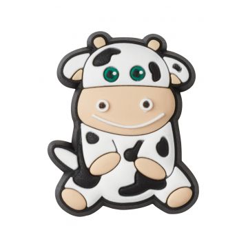 Talisman in forma de vaca Jibbitz™ - Alb/Negru/Bej