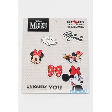 Talismane cu design Minnie Mouse - pentru saboti - Alb optic/Rosu vermillion