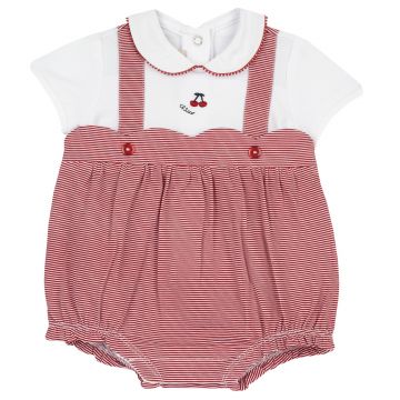 Salopeta bebe Chicco, pantaloni scurti, Rosu Cu Alb, 50999-66MFCI