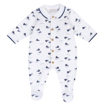 Salopeta bebelusi Chicco, Alb cu bleumarin, 00632-69MFCI