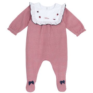 Salopeta bebelusi Chicco, alb cu rosu, 27259-68MFCI