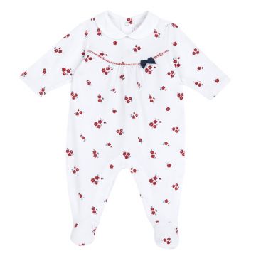 Salopeta bebelusi Chicco, alb cu rosu, 27261-68MFCI