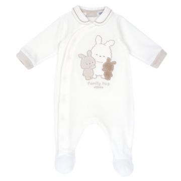 Salopeta bebelusi Chicco din velur, Alb, 00297-69MFCI