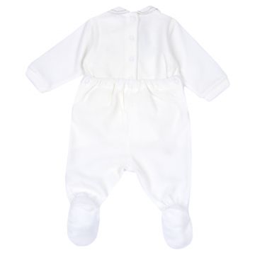 Salopeta bebelusi Chicco din velur, Alb, 00318-69MFCI