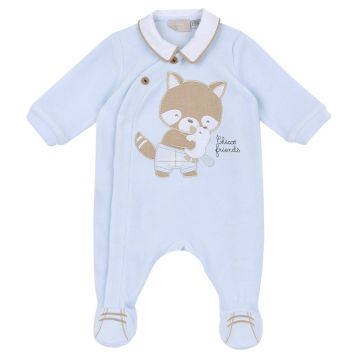 Salopeta bebelusi Chicco din velur, Bleu, 27087-66MFCI