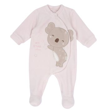 Salopeta bebelusi Chicco din velur, Roz, 02912-65MFCI