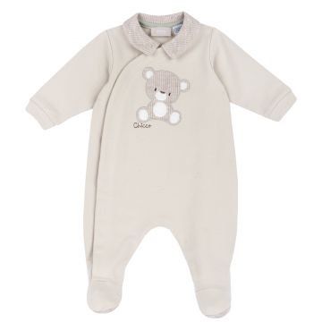 Salopeta bebelusi Chicco tricotata, Bej cu model, 00173-69MFCI