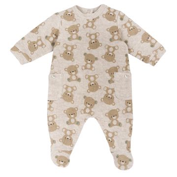 Salopeta bebelusi Chicco tricotata, Bej cu model, 00174-69MFCI