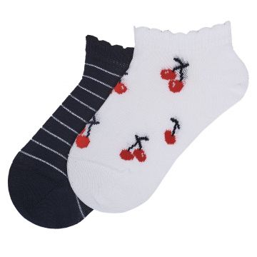 Sosete copii Chicco, alb cu bleumarin, 16956-68MC