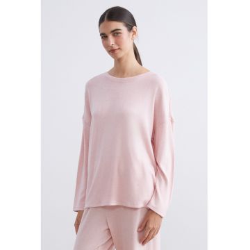 Bluza de pijama cu buzunare cazute - Roz pastel