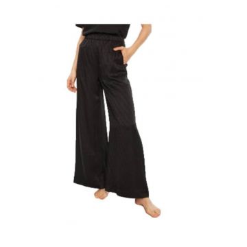 Pantaloni de pijama pentru dama -  poliester - negru