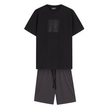 Pijama barbati Outbox  negru - gri