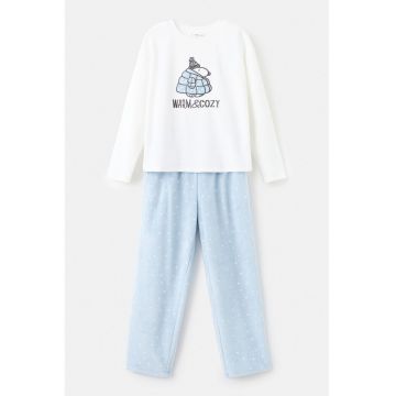 Pijama cu pantaloni lungi din amestec de bumbac