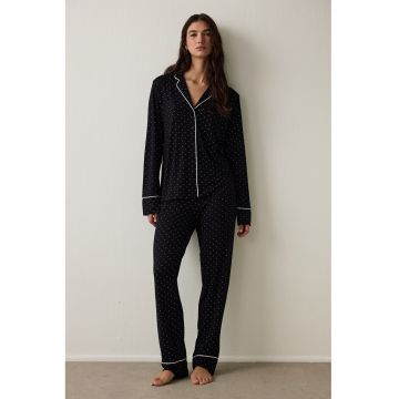 Pijama cu pantaloni lungi si buline