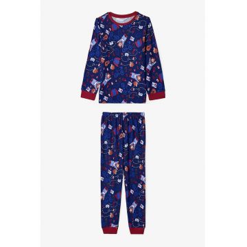 Pijama cu pantaloni lungi si imprimeu grafic