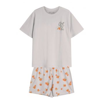 Pijama dama Naranja  albastru pal - portocaliu