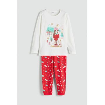 Pijama de bumbac cu imprimeu