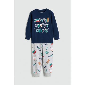 Pijama de bumbac cu imprimeu