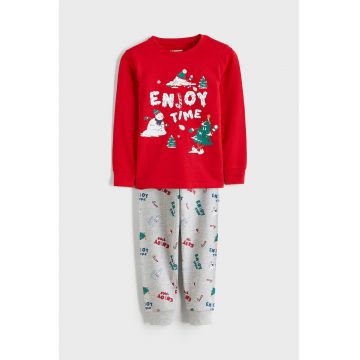 Pijama de bumbac cu imprimeu