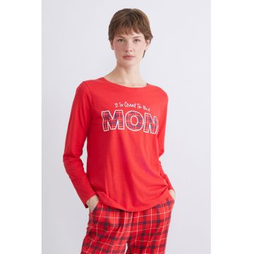 Pijama de bumbac cu pantaloni lungi