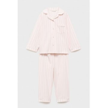 Pijama de bumbac cu pantaloni lungi si dungi