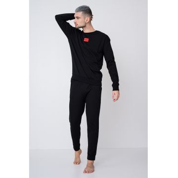 Pijama din amestec de bumbac cu logo