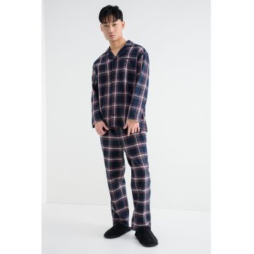 Pijama din amestec de bumbac cu model in carouri