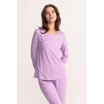 Pijama din amestec de modal cu decolteu rotund Maria