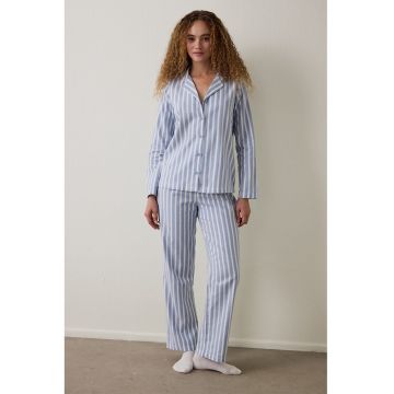 Pijama din bumbac cu dungi