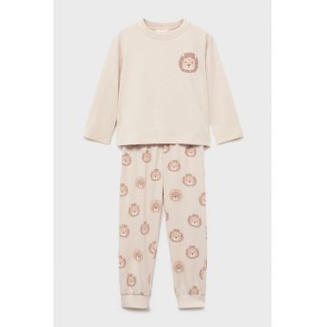Pijama din bumbac cu imprimeu