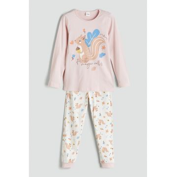 Pijama lunga cu imprimeu grafic