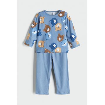 Pijama lunga cu imprimeu grafic