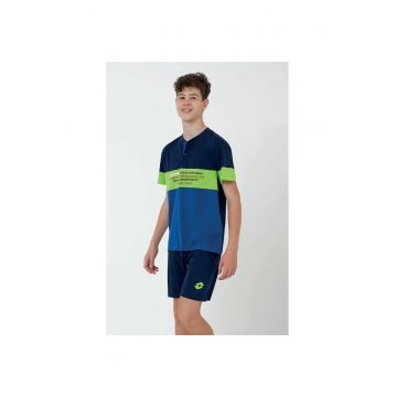 PIjama scurta cu guler Henley