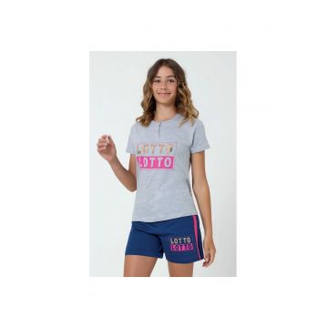 Pijama scurta cu impirimeu logo