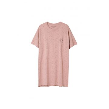 Pijamale dama  Renya - bumbac - roz murdar - buline - maneca scurta